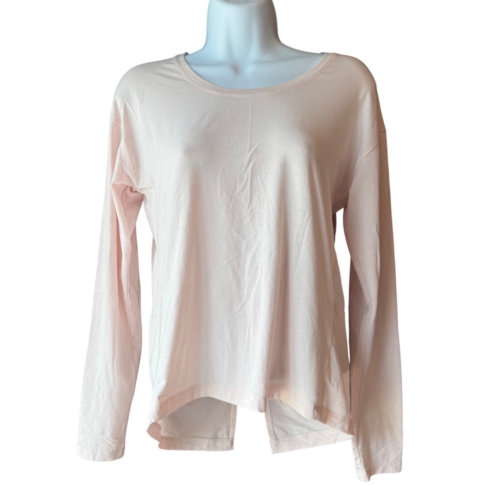 Athleta Open Back Twist Long Sleeve T-Shirt Top XSmall Pink Athleisure